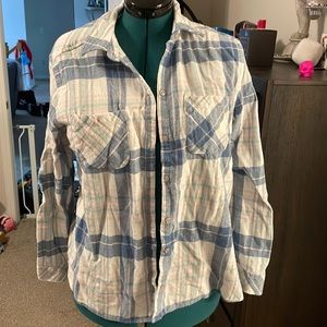 Croft and borrow soft blue flannel shirt. Large